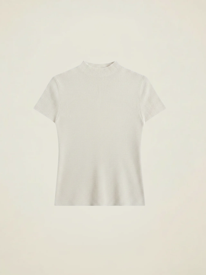Ribbed Mock Neck Knit Top