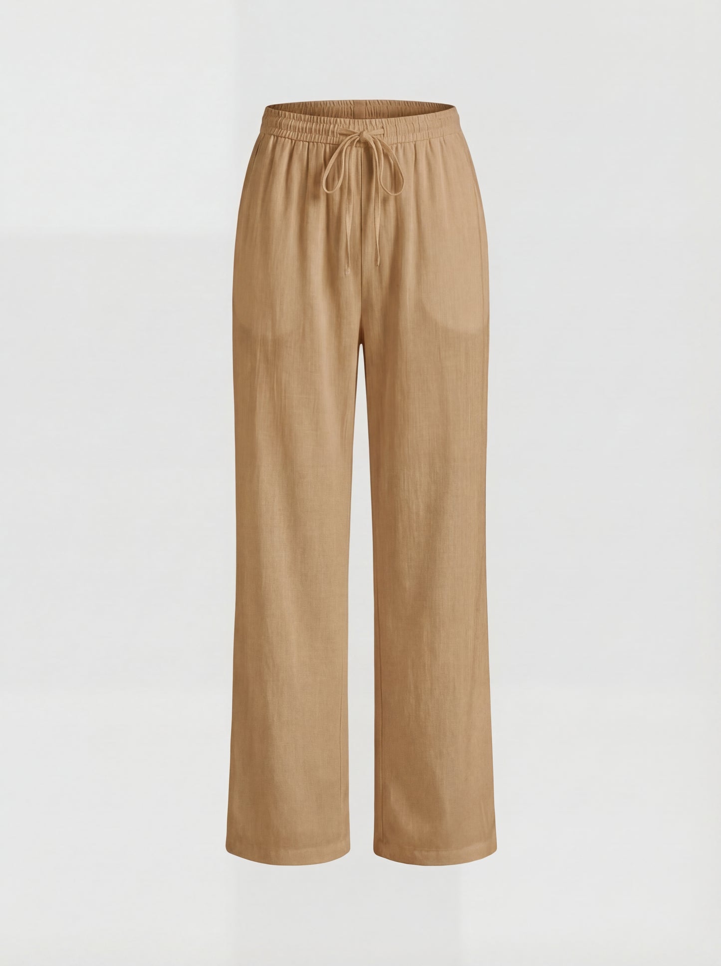 RE:VYBE Drawstring Wide Leg Trousers — relaxed minimalist pants with drawstring waist