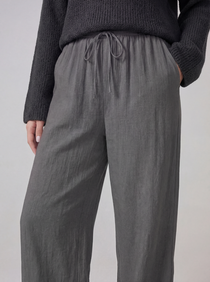 Drawstring Wide Leg Trousers