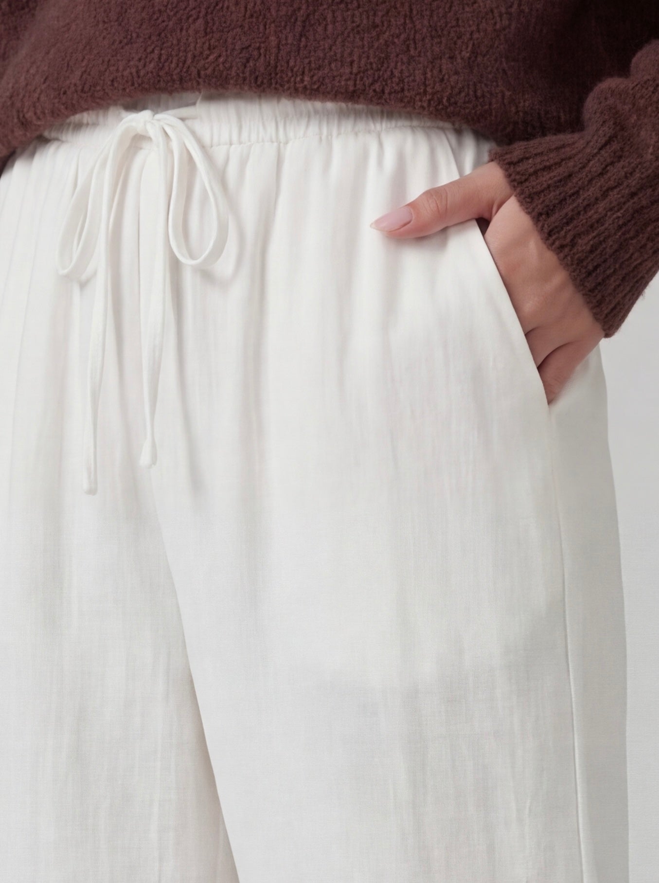 Drawstring Wide Leg Trousers