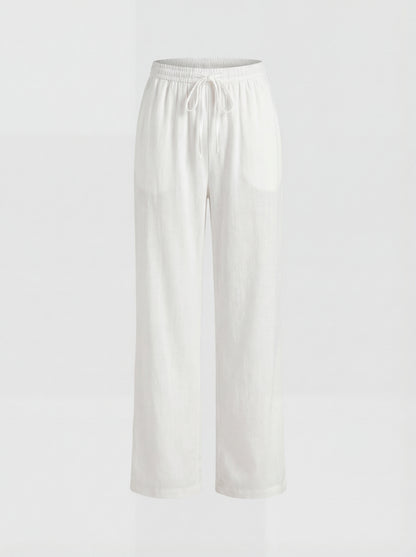 Drawstring Wide Leg Trousers
