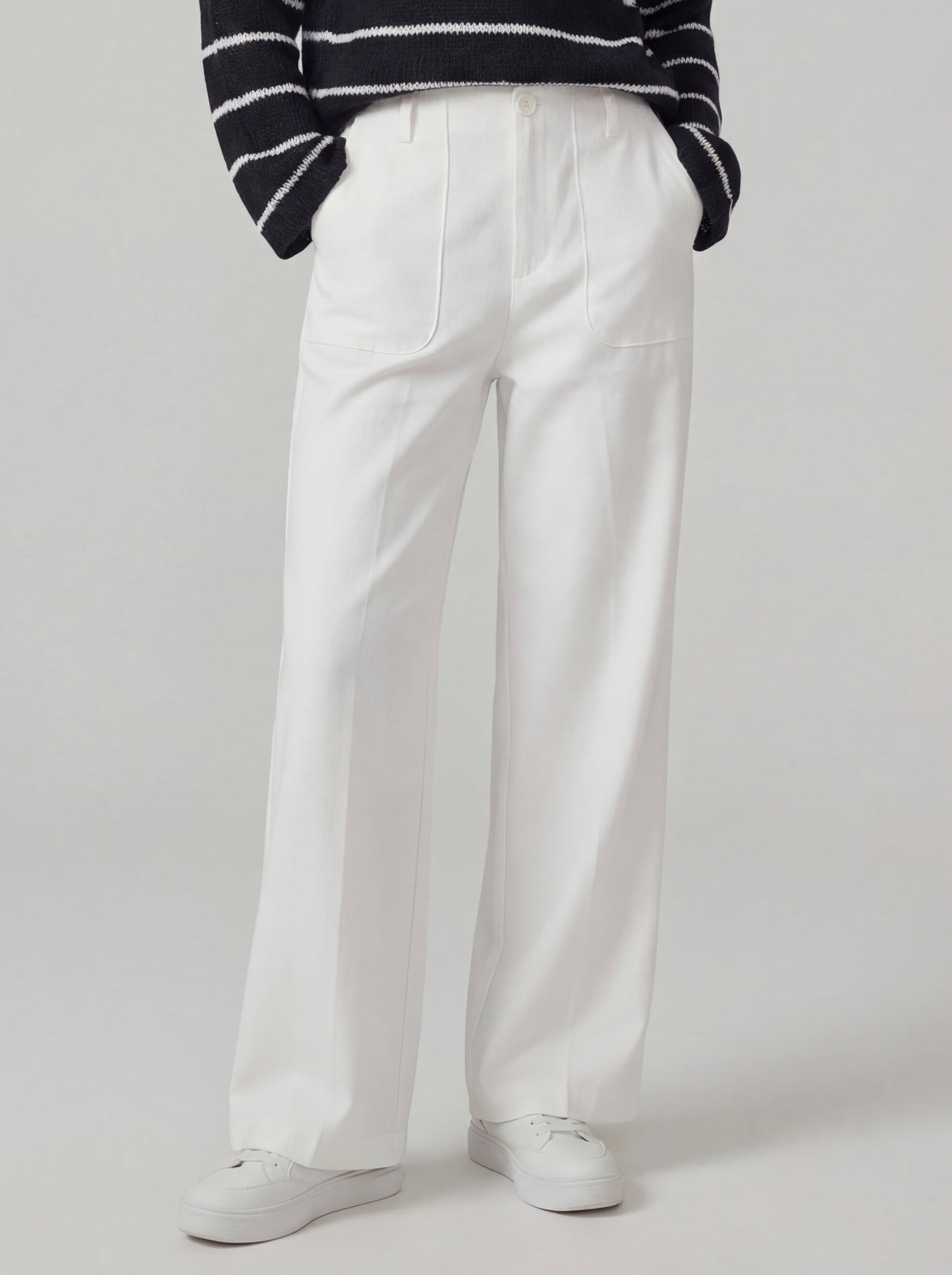 Wide Leg Patch Pocket Trousers