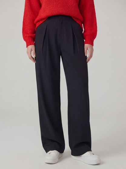 High Waist Pleated Wide Leg Trousers