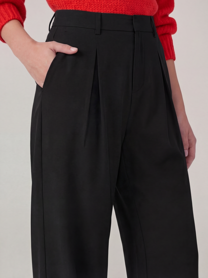 High Waist Pleated Wide Leg Trousers
