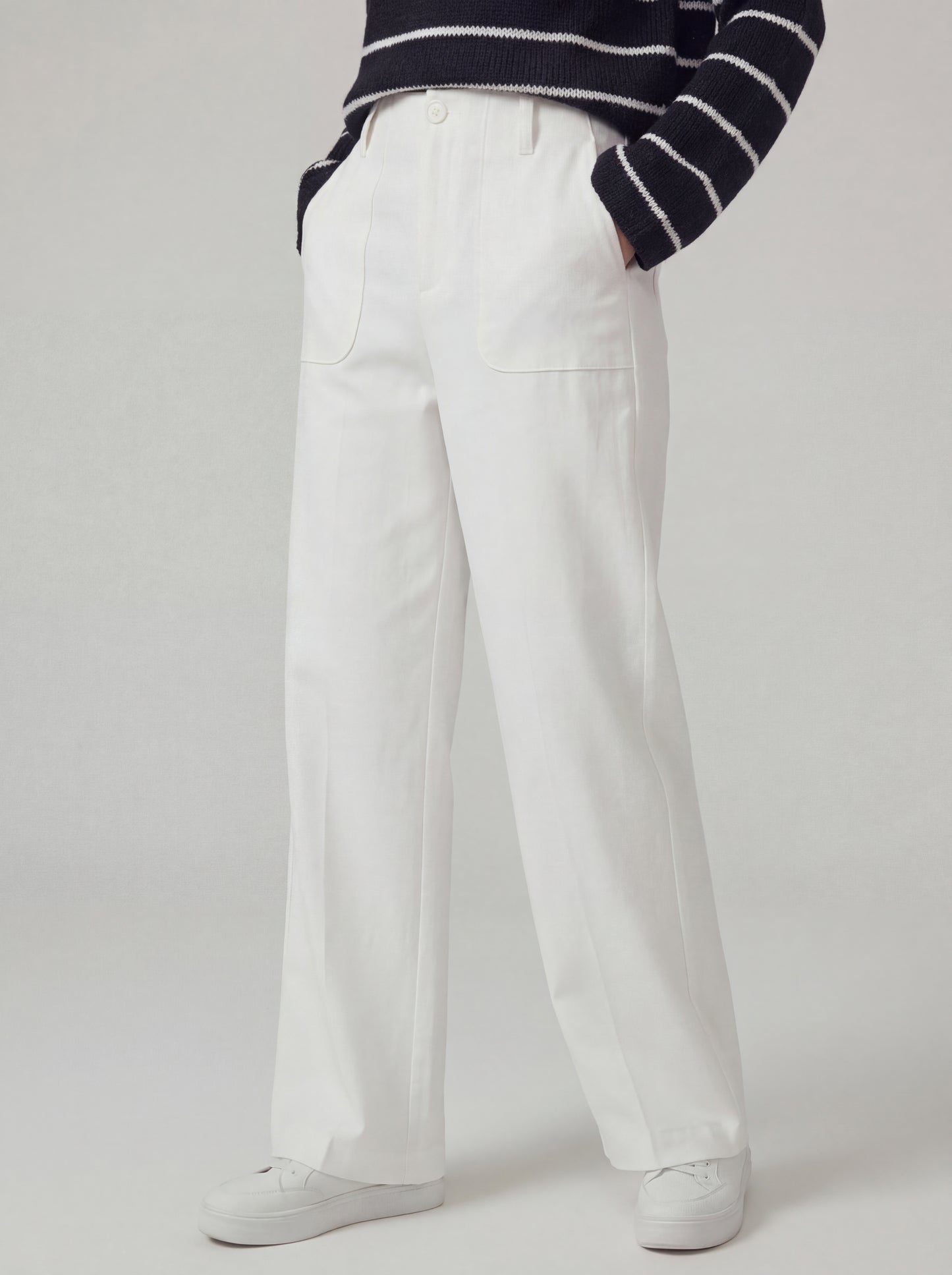 Wide Leg Patch Pocket Trousers
