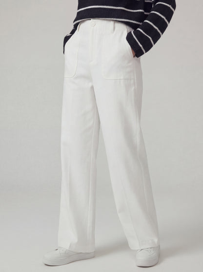 Wide Leg Patch Pocket Trousers