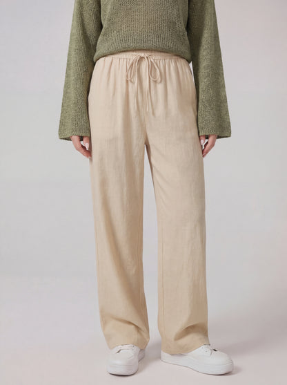 Drawstring Wide Leg Trousers