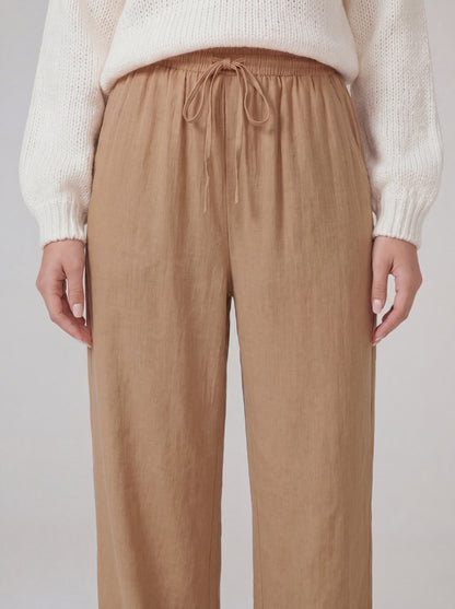 Beige drawstring fit