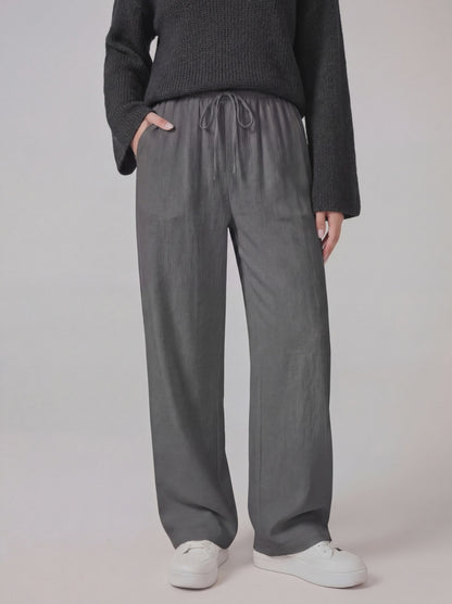 Drawstring Wide Leg Trousers