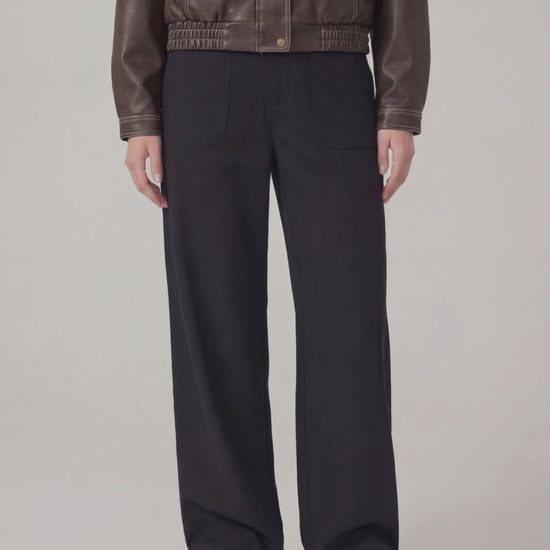 RE:VYBE Wide Leg Patch Pocket Trousers — relaxed women's pants with oversized patch pockets