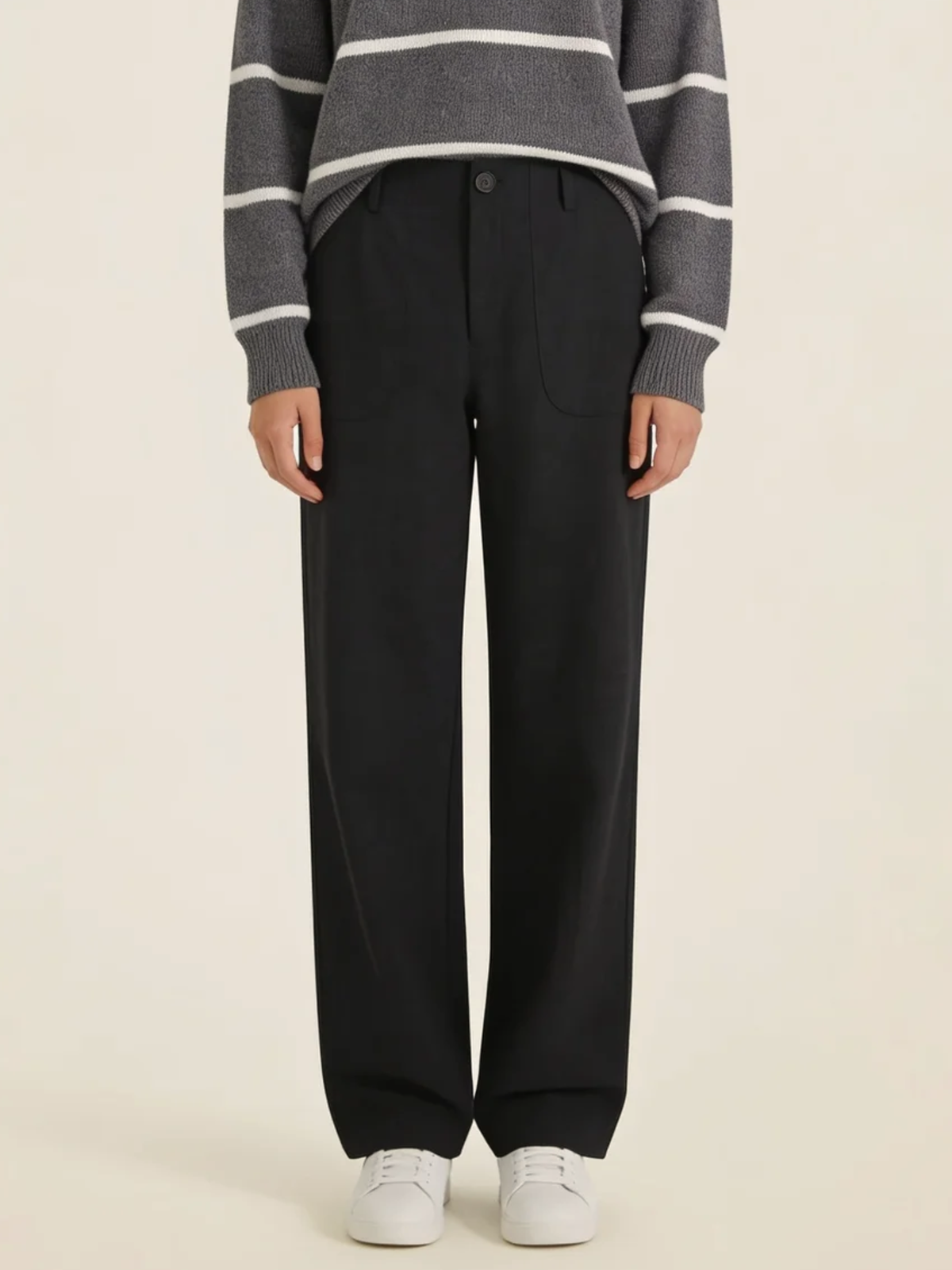 Wide Leg Patch Pocket Trousers