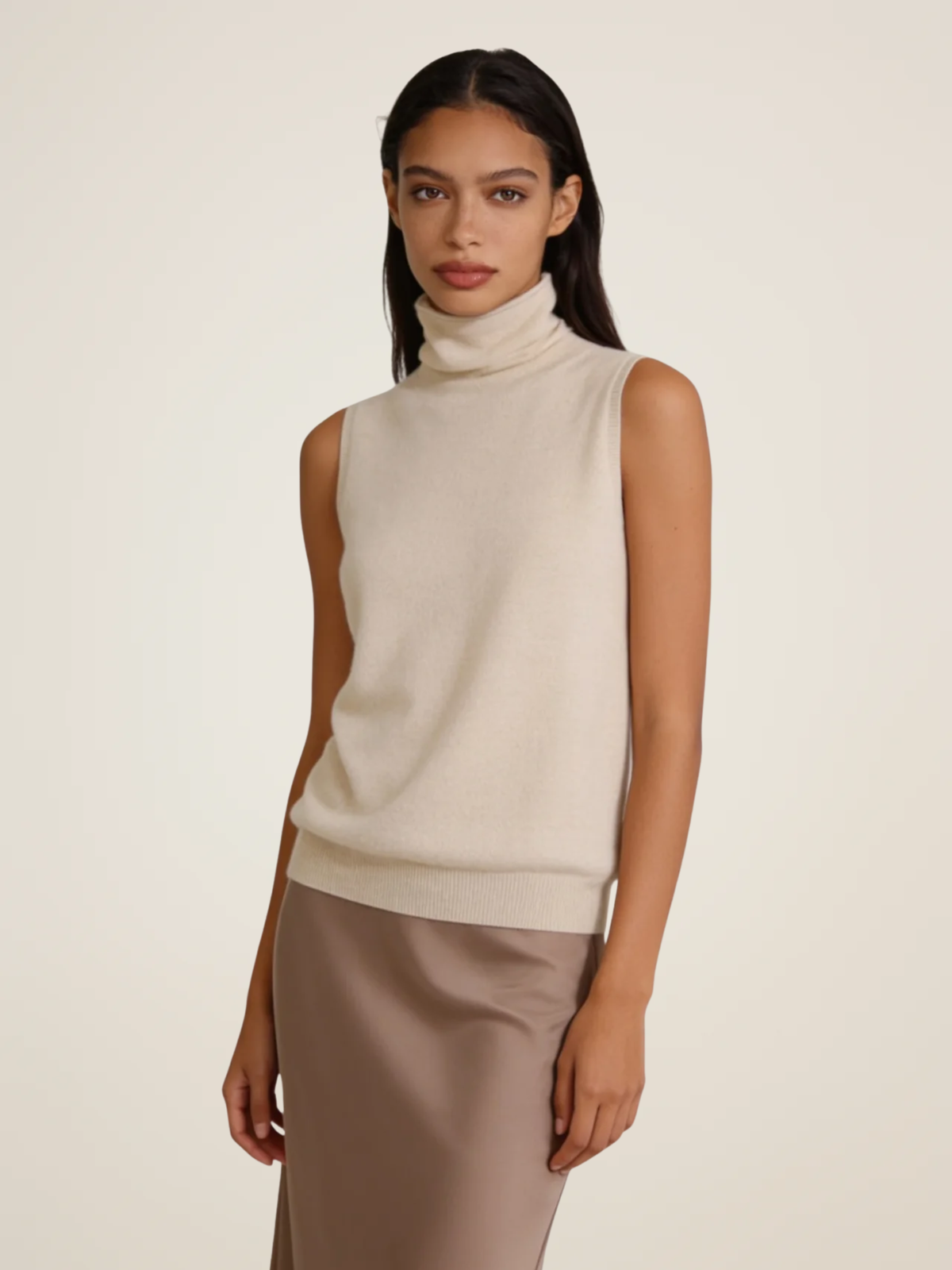 Turtleneck Knit Vest